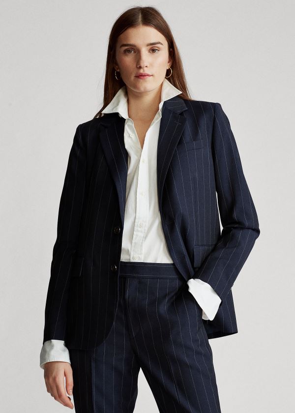 Women's Polo Ralph Lauren Pinstripe Wool Blazers | 150279HSE